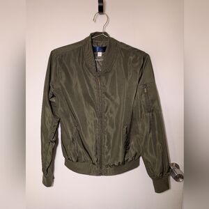 Vintage Olive Green Bomber Jacket